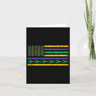 American Flag Mardi Gras T Shirt Mardi Gras Crawfi Card