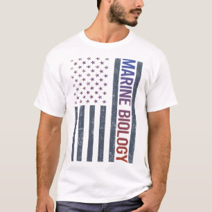 American Flag Marine Biology Biologist T-Shirt