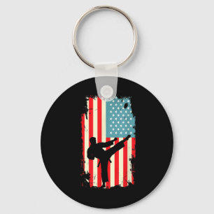 American Flag Martial Arts Karate Taekwondo Key Ring