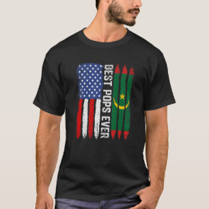 American Flag & Mauritania Flag Best Pops Ever Fam T-Shirt