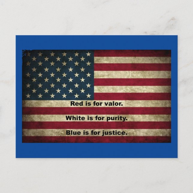 American Flag - Meaning of Colours Postcard (Front)
