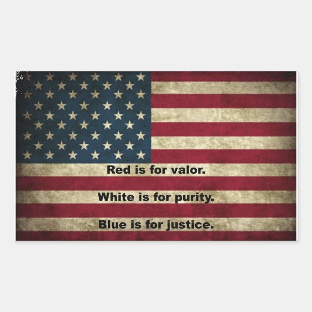 American Flag - Meaning of Colours Rectangular Sticker (Front)