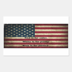 American Flag - Meaning of Colours Rectangular Sticker