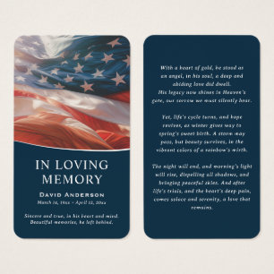 American Flag Memorial Prayer Cards