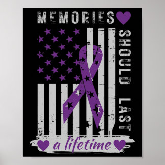 American Flag Memories Heimer’s Awareness  Poster