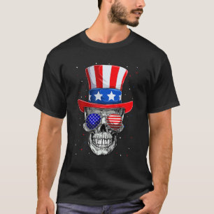 American Flag Merica Skull 4th Of July Men Women U T-Shirt