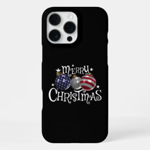 American Flag Merry Christmas Tree Baubles US Patr iPhone 16 Pro Max Case