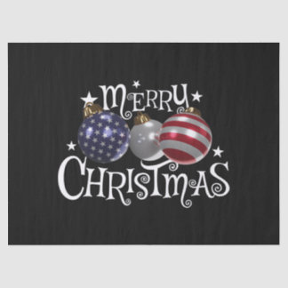 American Flag Merry Christmas Tree Baubles US Patr Tissue Paper