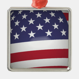 AMERICAN FLAG METAL TREE DECORATION