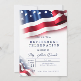 American Flag Military Retirement Celebration Invitation