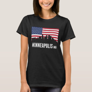 American Flag Minneapolis Skyline T-Shirt