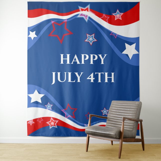 American flag modern design tapestry (In Situ)