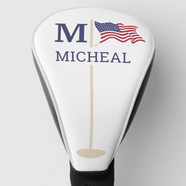 American Flag Monogram Name Golf Head Cover (Creator Uploaded)