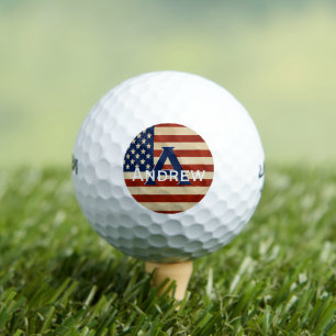 American Flag Monogram Personalised Golf Ball