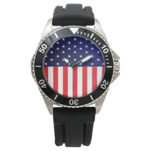 American Flag Monogram Pocket Watch