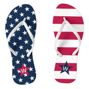 American Flag Monogrammed Stars Stripes Jandals
