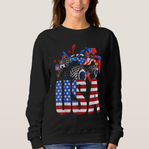 American Flag Monster Truck 4th Of July USA Patrio Sweatshirt
