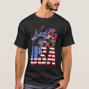 American Flag Monster Truck 4th Of July USA Patrio T-Shirt