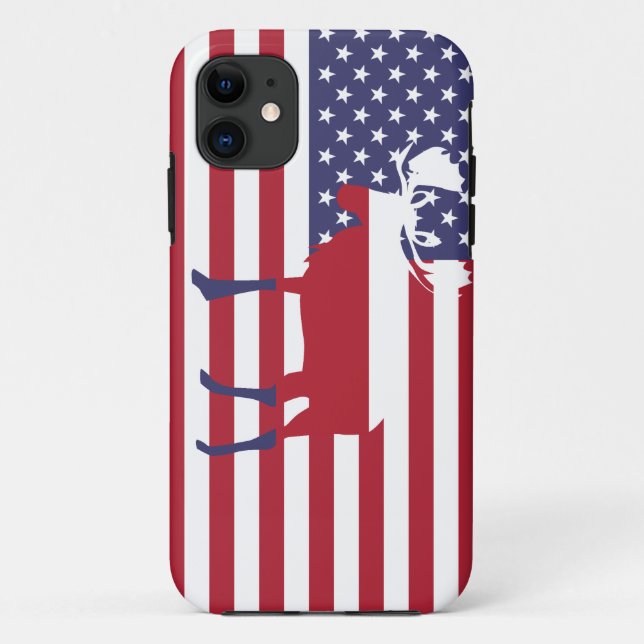American Flag Moose Iphone Case (Back)