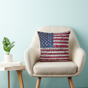 American Flag Mosaic Cushion