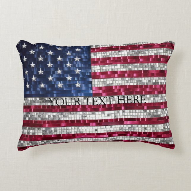 American Flag Mosaic  Decorative Cushion (Front)