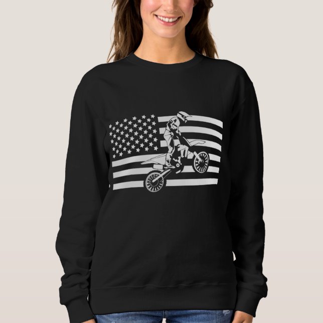American Flag Motocross Apparel - Motocross Dirt B Sweatshirt (Front)