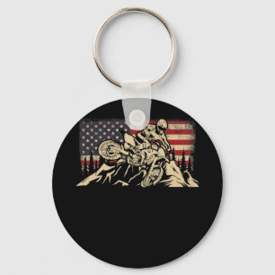 American Flag Motocross Motocross Dirt Bike Key Ring