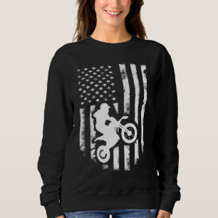 American Flag Motorcross Braap Dirt Bike Off Road  Sweatshirt