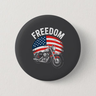 American Flag Motorcycle 6 Cm Round Badge