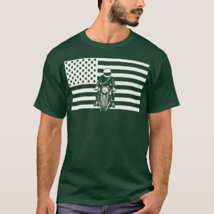 American Flag Motorcycle Apparel - Biker Motorcycl T-Shirt