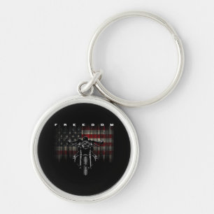 American Flag Motorcycle Freedom Key Ring