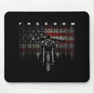American Flag Motorcycle Freedom Mouse Pad