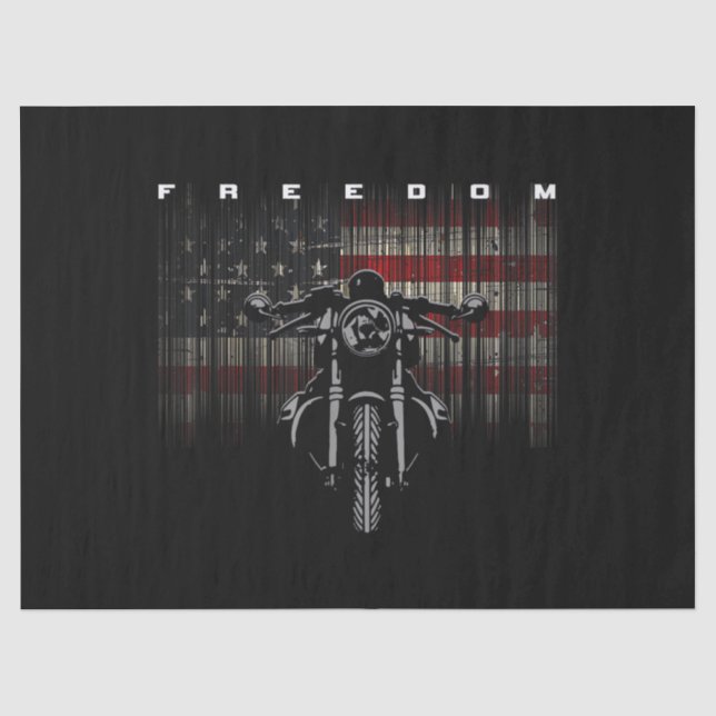 American Flag Motorcycle Freedom Tissue Paper (Front)