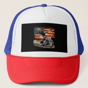 American Flag Motorcycle Tshirt USA Flag Biker Ret Trucker Hat