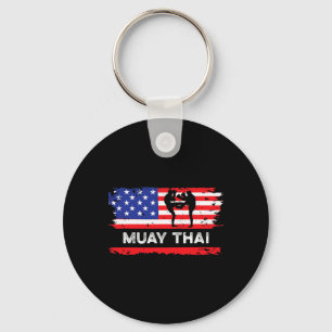American Flag Muay Thai Gift Thailand Martial Arts Key Ring