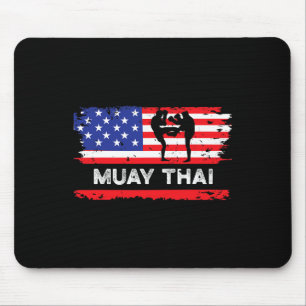 American Flag Muay Thai Gift Thailand Martial Arts Mouse Pad
