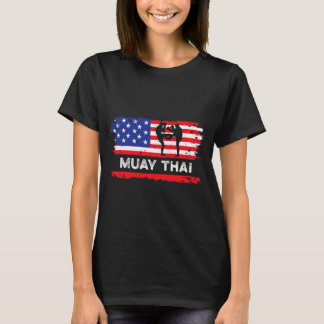 American Flag Muay Thai Gift Thailand Martial Arts T-Shirt