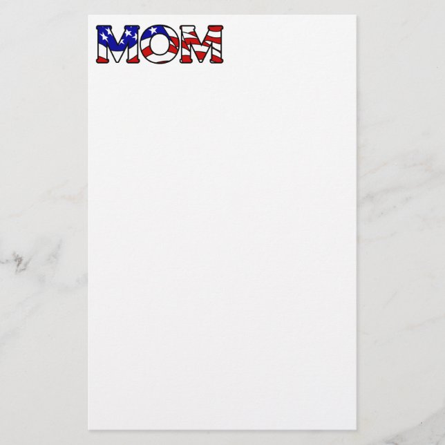 American Flag Mum Stationery (Front)