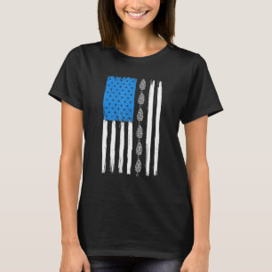 American Flag Mushroom Mycology Usa Morel Hunting T-Shirt