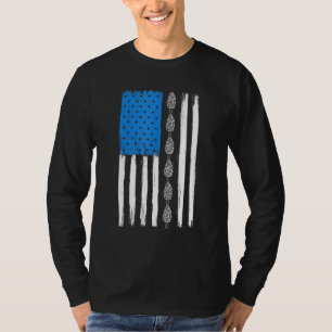 American Flag Mushroom Mycology Usa Morel Hunting T-Shirt