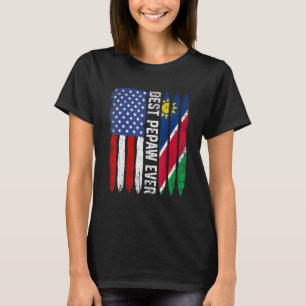 American Flag Namibia Flag Best Pepaw Ever Family T-Shirt