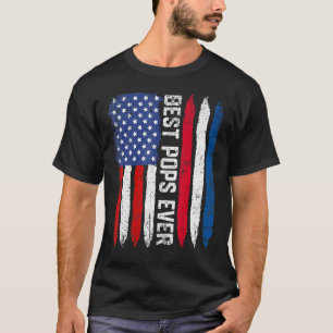 American Flag Netherlands Flag Best Pops Ever Fami T-Shirt