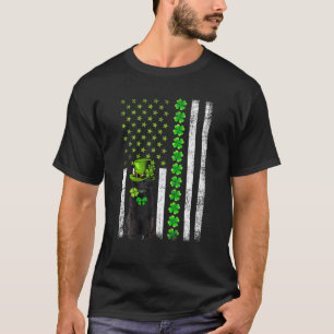 American Flag Newfoundland Dog St Patricks Day T-Shirt