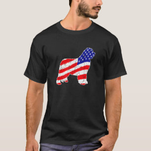 American Flag Newfoundland Patriotic Dog Dad Dog M T-Shirt