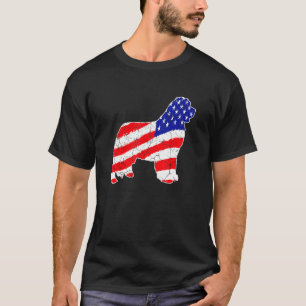 American Flag Newfoundland Patriotic Dog Dad Dog M T-Shirt