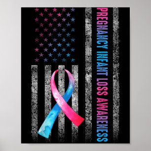 American Flag Nk &amp; Blue Pregnancy Infant Loss  Poster