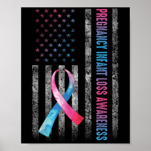 American Flag Nk & Blue Pregnancy Infant Loss  Poster