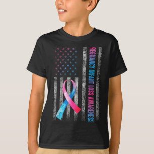 American Flag Nk & Blue Pregnancy Infant Loss T-Shirt