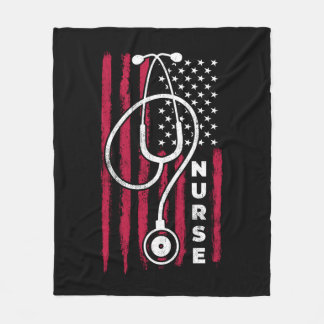 American Flag Nurse 1 Fleece Blanket