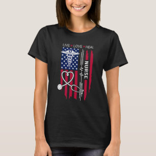 American Flag Nurse Day Gifts, Week Gift Nurse, Nu T-Shirt